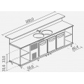 BANCO BAR REFRIGERATO CM 300 CELLA L. 150 STATICA DUE LAVELLI Ø42