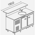 BANCO BAR REFRIGERATO CM 150 CELLA L. 100 STATICA UN LAVELLO Ø42